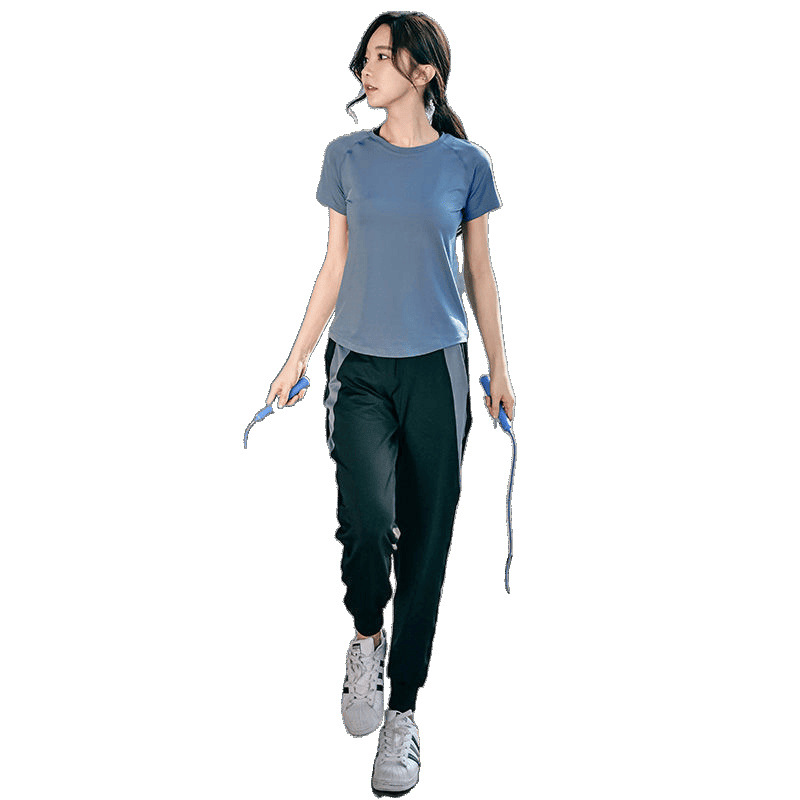 Ropa de yoga sala traje deportivo mujer talla grande suelta verano nuevo paso de carrera matutina celebridad de Internet ropa de secado rápido comercio al por mayor