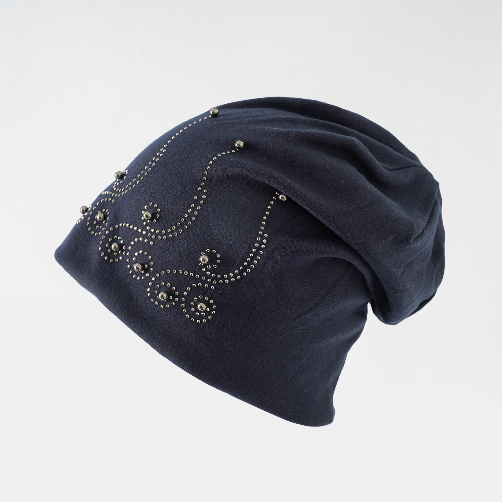 Europeo y americano de primavera y otoño invierno de los hombres y mujeres de doble capa de perlas de diamantes de imitación sombrero caliente fino pelo casual