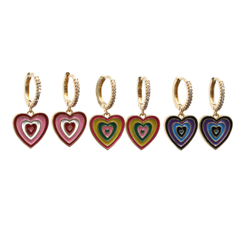 Pendientes de moda transfronterizos europeos y americanos para mujeres ins Internet celebridad de alto grado de aceite de gota de color pendientes encantadores para mujeres