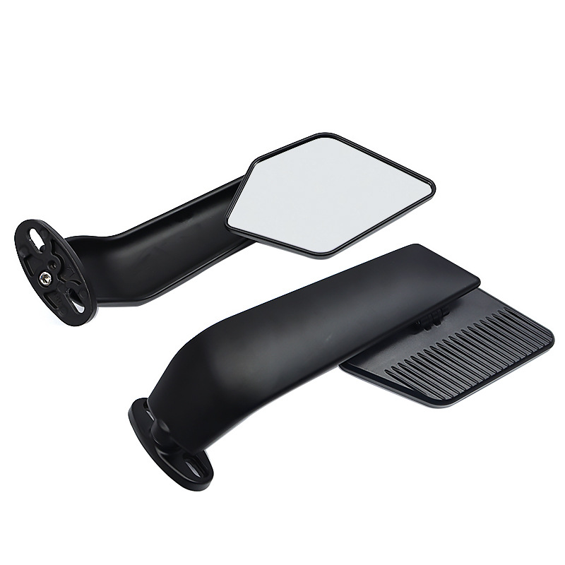 Wind Wing Mirrors Modified for Motorcycles, Universal New Model with Wind Wings, Base Moved Forward, Modified Reflective Mirrors