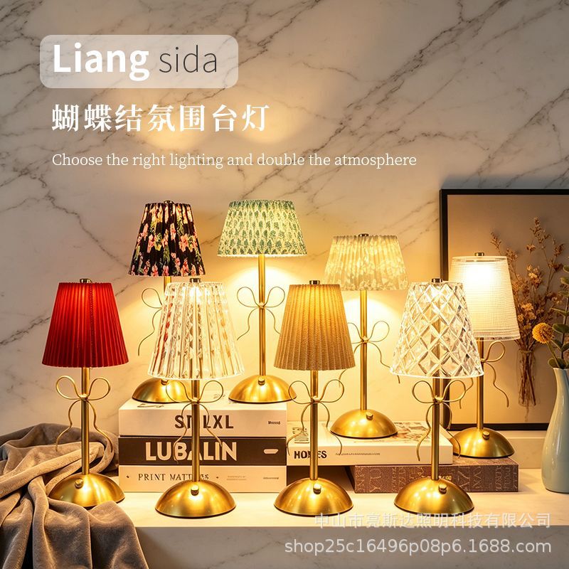 Cross-Border New Luxury Bowknot Table Lamp Bedroom Living Room Decorative Ornaments Desktop Rechargeable Lamp Atmosphere Table Lamp Wholesale Cross-Border New Luxury Bowknot Table Lamp Bedroom Living Room Decorative Ornaments Desktop Rechargeable Lamp Atmosphere Table Lamp Wholesale