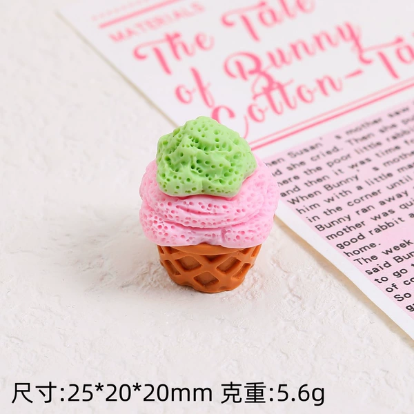 Three-dimensional double-layer ice cream-pink green