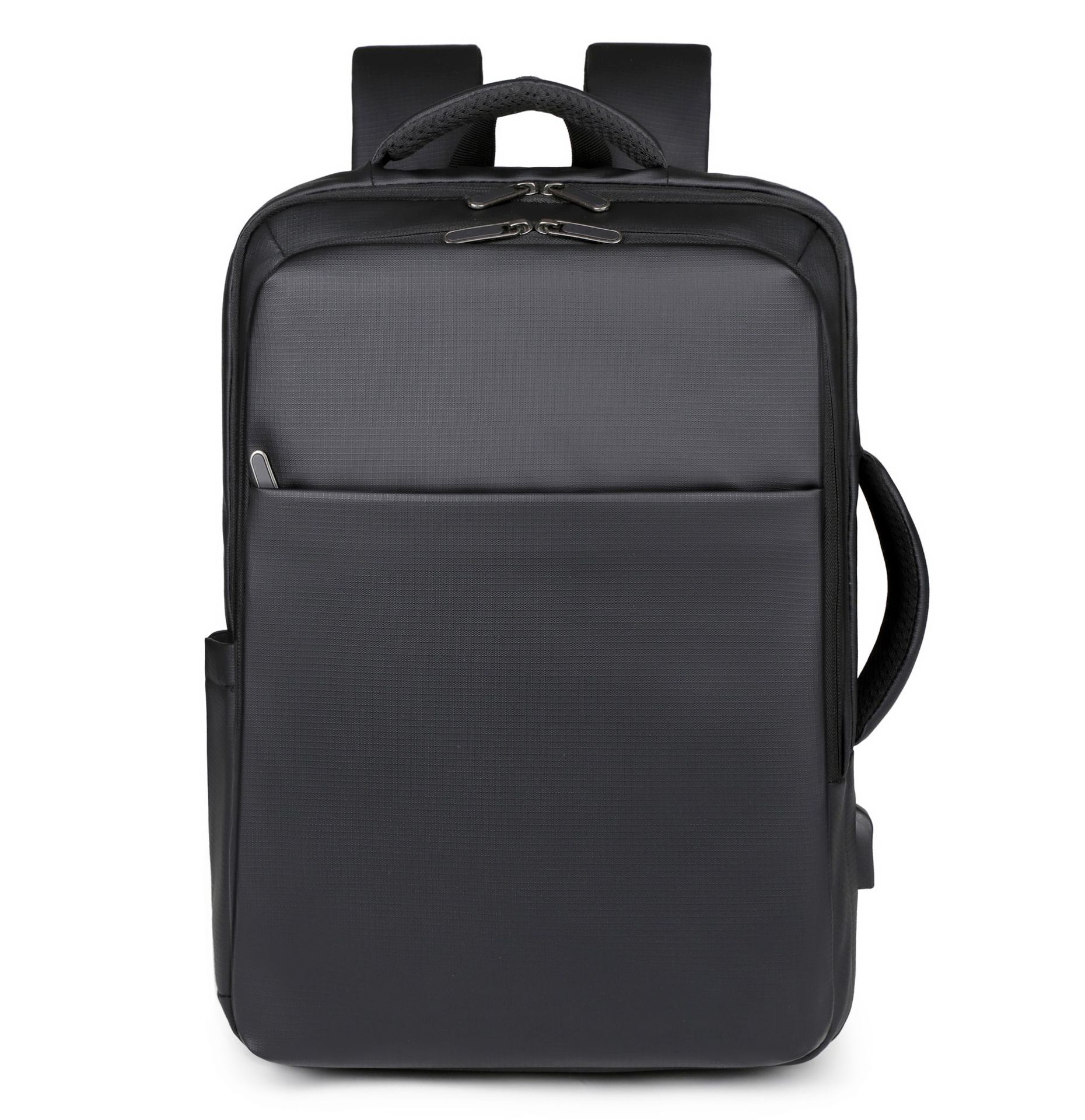 Mochila de alta calidad para hombre 2025 nuevo bolso de computadora de viaje de negocios de boca USB de color sólido simple mochila de negocios de gran capacidad