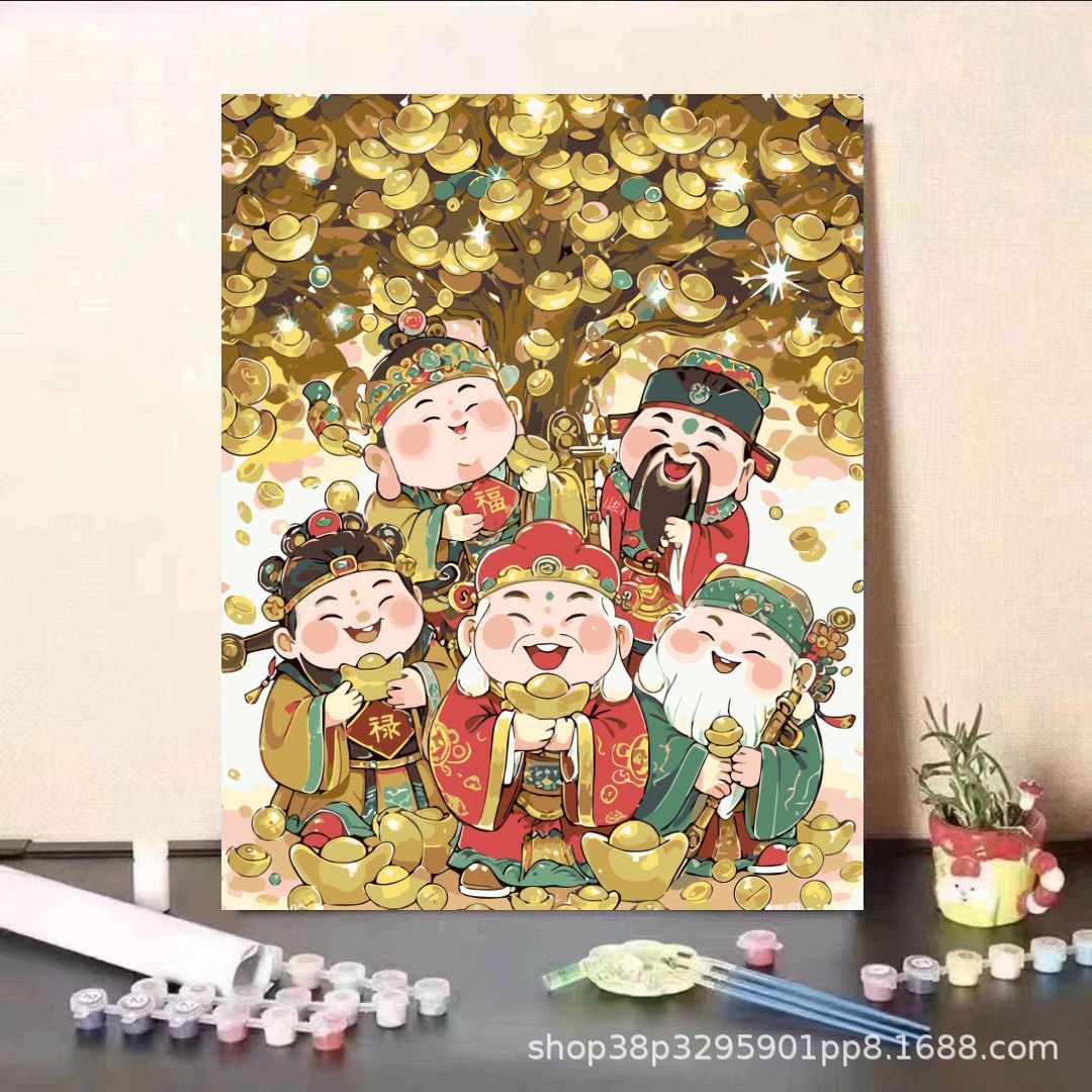 Lápiz pequeño Año Nuevo pintura al óleo digital diy relleno 2024 nuevo niño relleno pintado a mano pintura al óleo acrílico