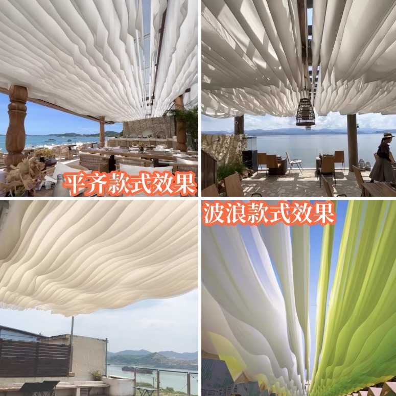 Red red cortina de aire cortina de techo cortina de tela al aire libre restaurantes residenciales decoración cortina de aire cortina de hotel escénico cortina de aire ondas cortina de tela