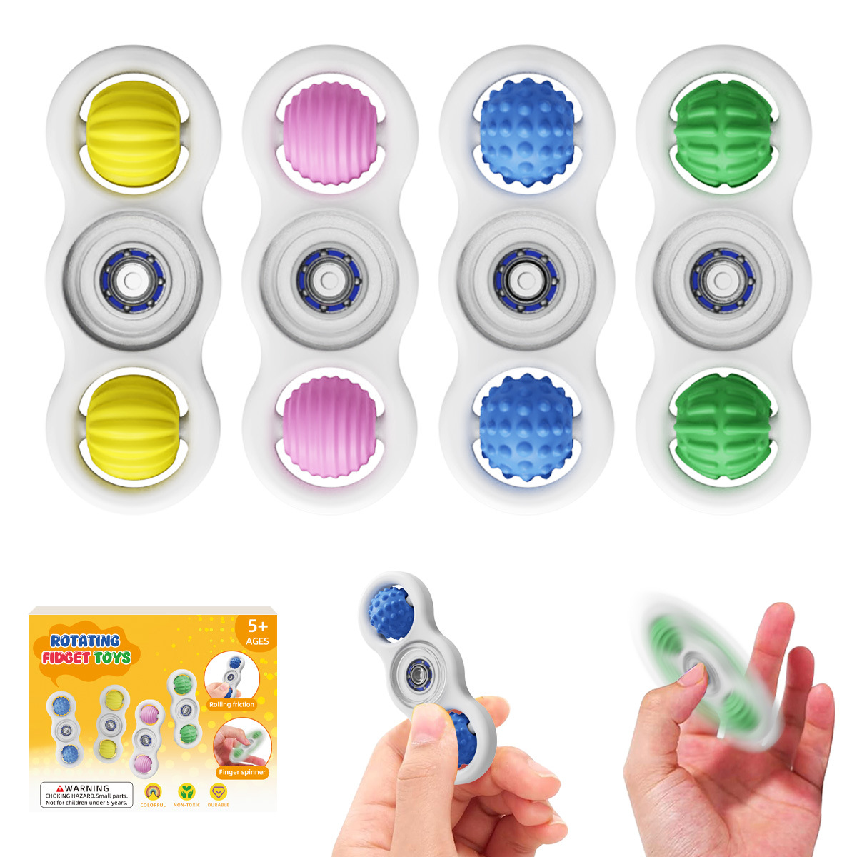 Amazon venta caliente juguetes de silicona originales Amazon nuevo juguetes sensoriales giratoria rodante juguetes descomprimidos