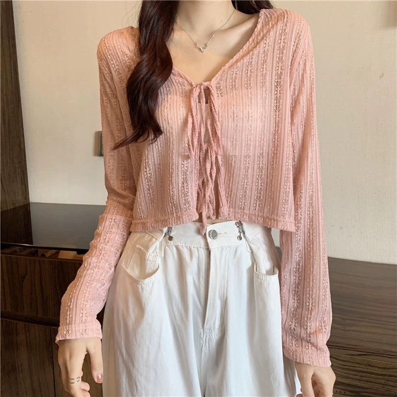 Cardigan, summer long-sleeve, short thin cloak, jacket