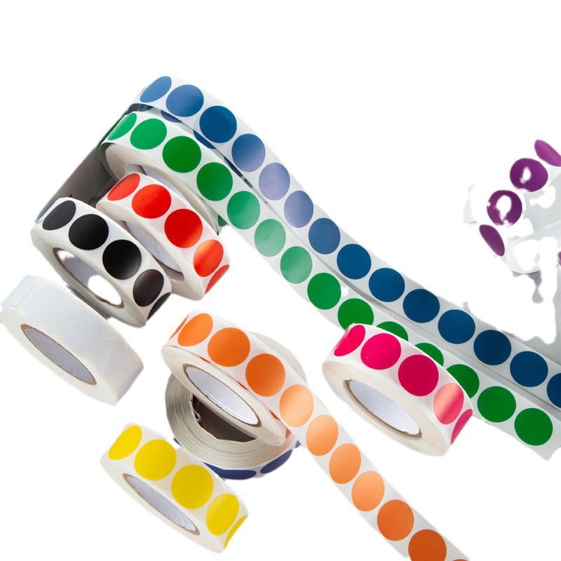 라벨 스티커 컬러 도트 원형 라벨지 자체 접착 스티커 디지털 스티커 소형 도트 라벨지