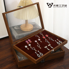 輕奢防塵帶蓋耳環耳釘飾品收納盒戒指首飾盒耳墜耳飾展示盒子