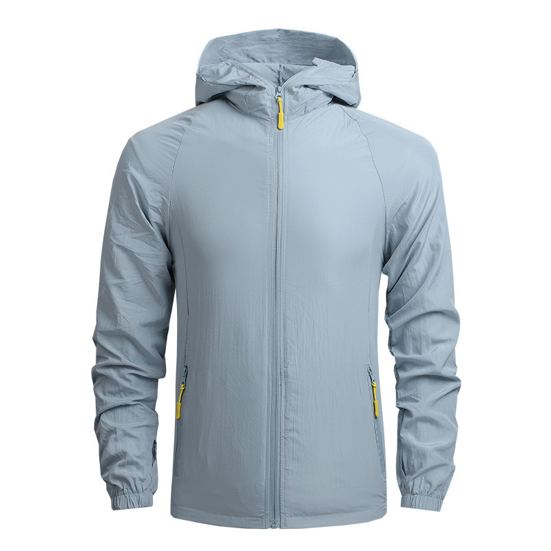 Chaqueta de protección solar para hombres, chaqueta deportiva de verano de 2021 nueva delgada con capuzas al aire libre, ropa de protección solar de tamaño grande, moda para hombres