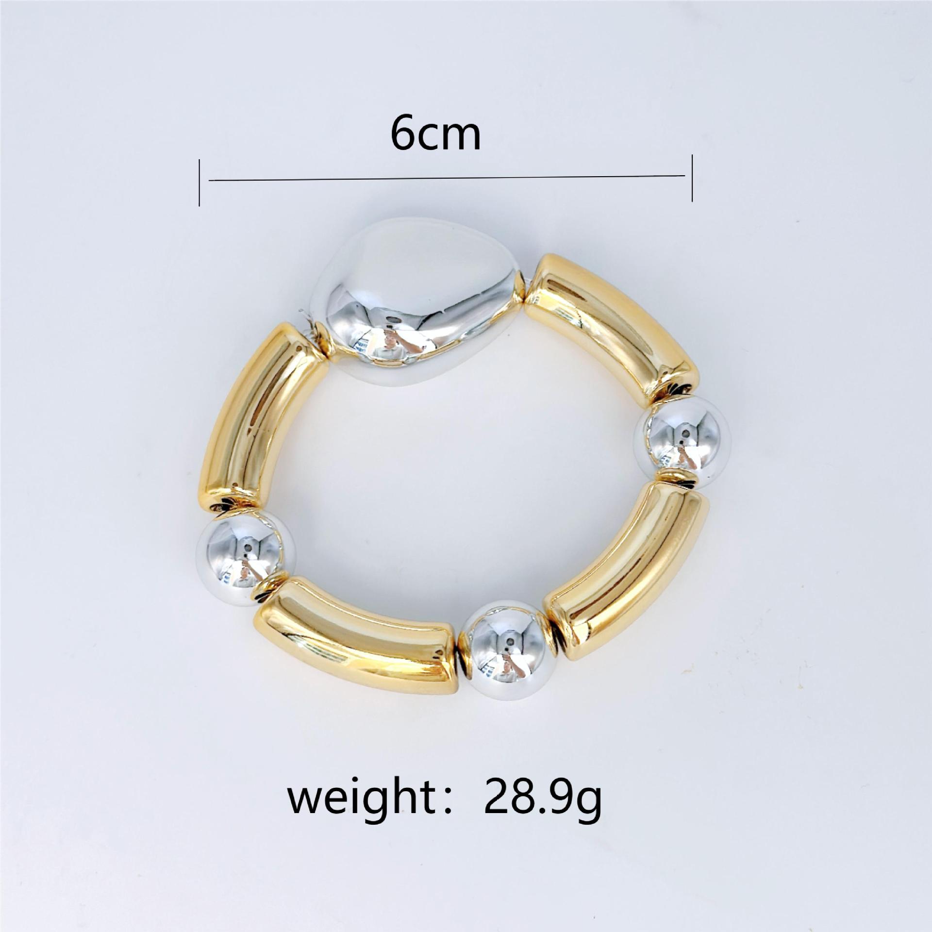 CCB Material Color Block Pattern Casual Simple Style Color Block CCB Wholesale Bangle