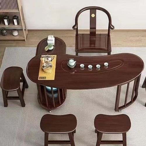 Solid Wood Home Portable Tea Table Economic Balcony Small Tea Table Multifunctional Tea Table Water Kettle Integrated Tea Table Set