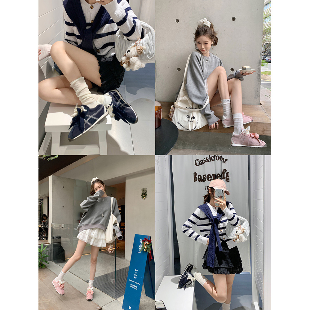 Versión de cuero de vaca ~ Su Yan Yan con cordón de zapato Duanyang, zapatos deportivos casuales de altura baja, zapatos de ballet de entrenamiento de mujeres