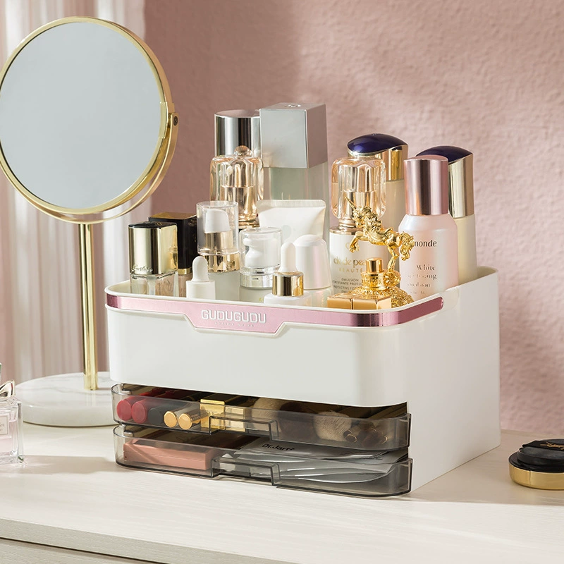 Cosmetic capacious storage box, table dressing table, storage system, lipstick for skin care