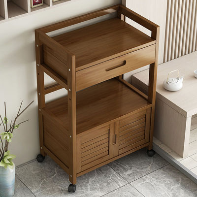 茶車現代楠竹移動泡茶古典多功能茶幾簡約茶具餐邊櫃帶門帶抽屜