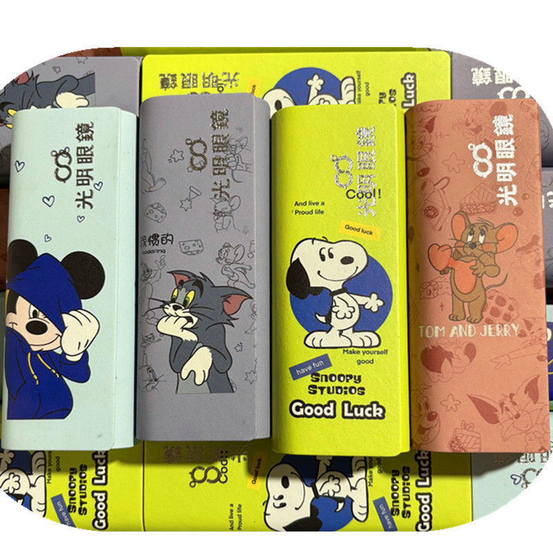 Digital Printed Cartoon Mickey Mouse Jerry Myopia Glasses Case Iron Box Wholesale Optical Small Fresh Glasses Box