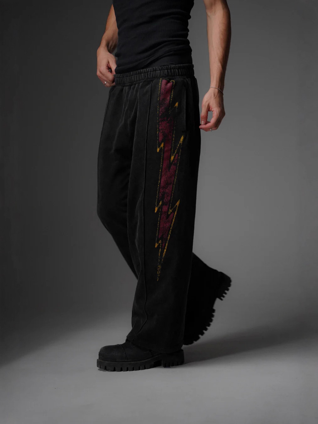Pantalones Deportivos Holgados con Cintura Elástica para Mujer de Poliéster Estampados