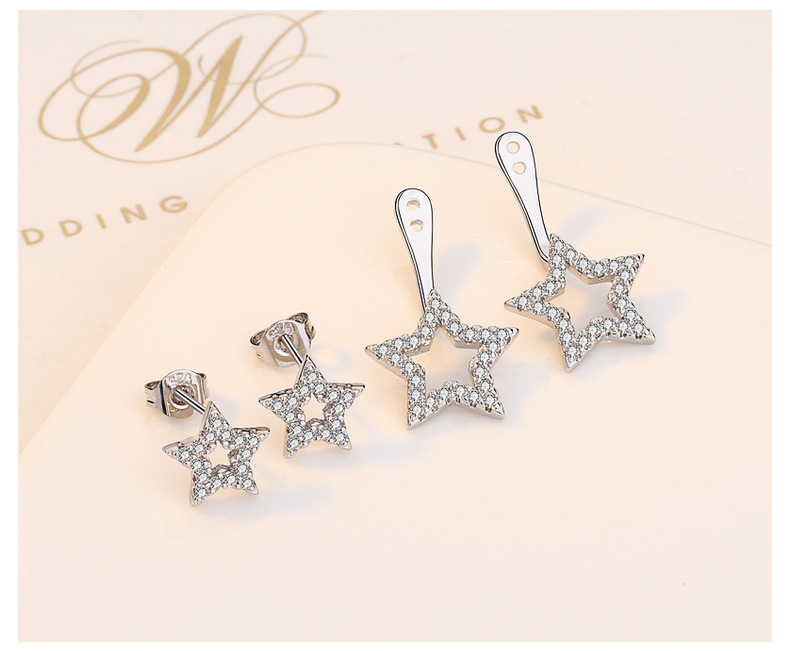 Lady Star Copper Plating Inlay Zircon Ear Studs 1 Pair display picture 4