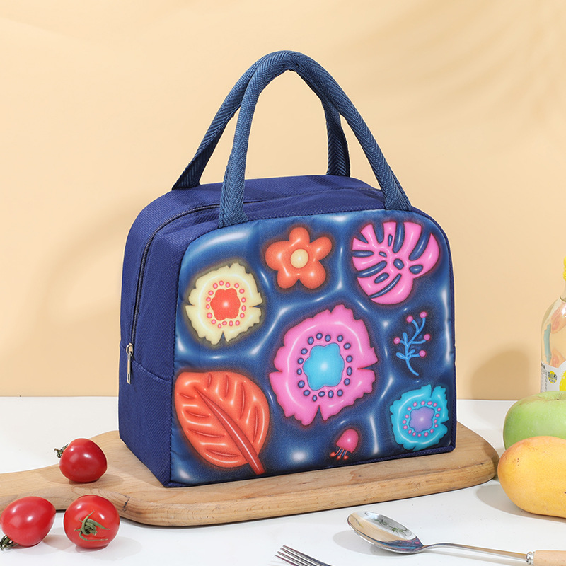 Nuevo patrón tridimensional de bolsas de almuerzo de dibujos animados de dopamina linda bolsa de almuerzo bolsa de aislamiento para el trabajo y la escuela almacenamiento de almuerzo