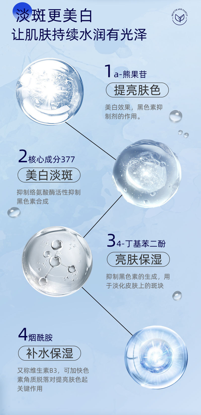 377美白淡斑水乳霜精华套装补水保湿提亮肤色377烟酰胺护肤品批发