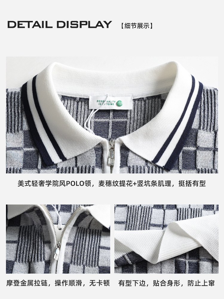 Hombres viejos estilos de dinero hielo tejedido polo camisa de verano 2026 con solapa de manga corta ropa de hombre de alta calidad casual hombre