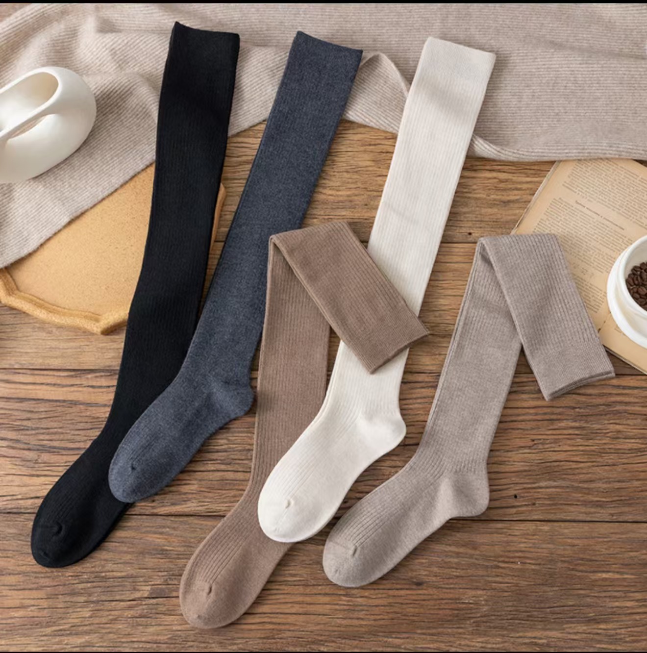 2足組 ウールカーフソックス レディース 秋冬 ロングソックス レディース 多用途 春秋 JK 太ももソックス オーバーニーソックス 圧縮ソックス