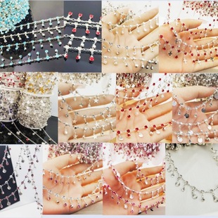 Diy chain drill tassel all copper color hand chain bracelet necklace clothing bright silver chain accessories wholesale