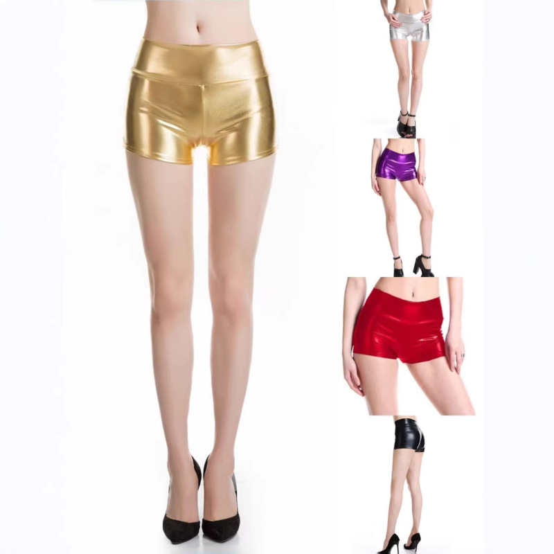 Women's Gold-Colored Casual Pants, Shiny Sexy Hot Pants, Colorful Gold-Stamped Shorts, Performance Wear, Popular Live-Stream Clothing, Hot-Selling Items