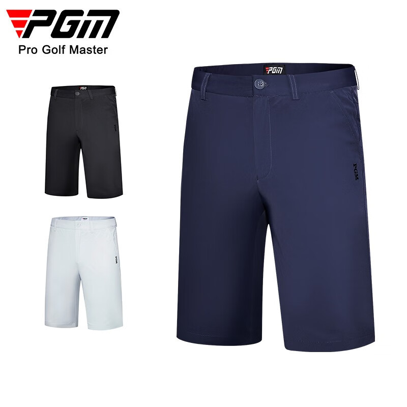Quần short golf nam PGM vải co giãn thoáng khí — KUZ152-Màu đen, KUZ152-màu xanh hải quân, KUZ152-Màu xám nhạt