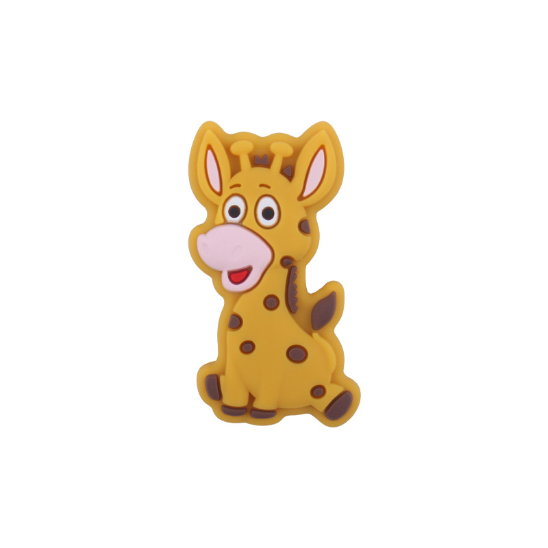 Bebé suministros de dibujos animados animal silicona jirafa mordedor creativo DIY bebé molar pezón anti-gota cadena Accesorios