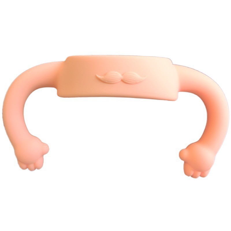 콧수염 병 손잡이---주황색 빨간색