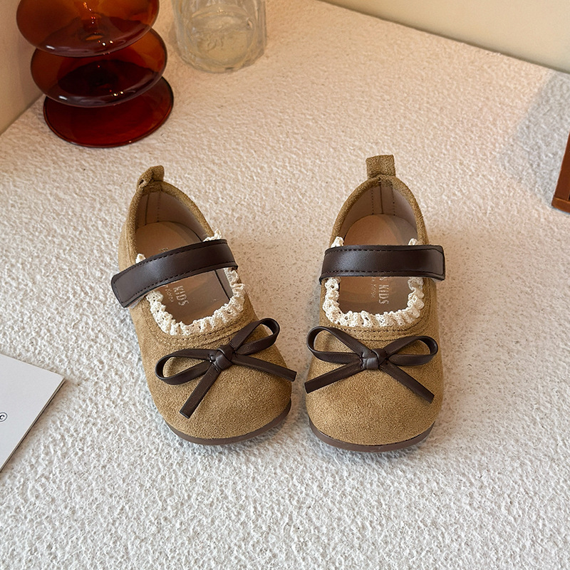 Zapatos de princesa de arco de niñas 2026 primavera nuevos zapatos de encaje para niños con suela suave de moda zapatos de cuero versátiles image 7