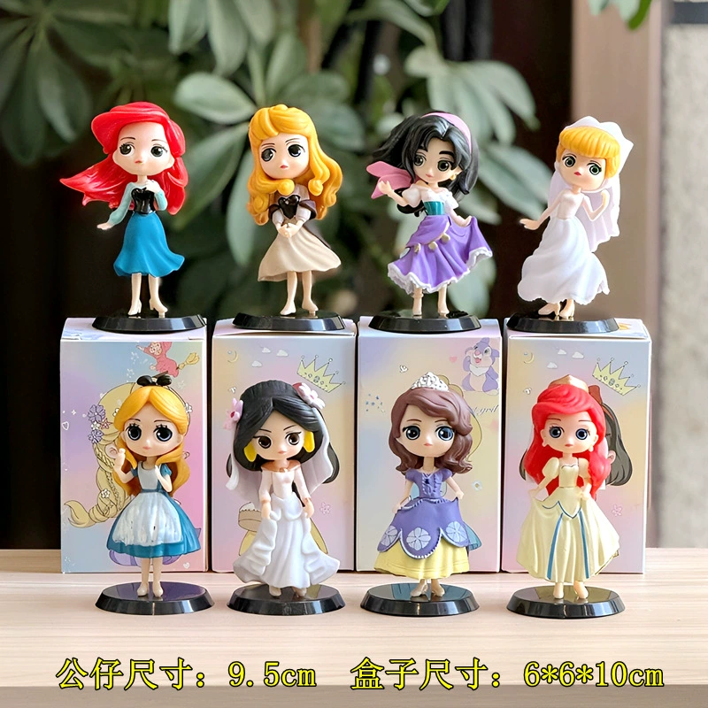 Mini Princess Figure Doll, PVC, Multiple Sizes, Gift Box Sets (2–7 pcs)