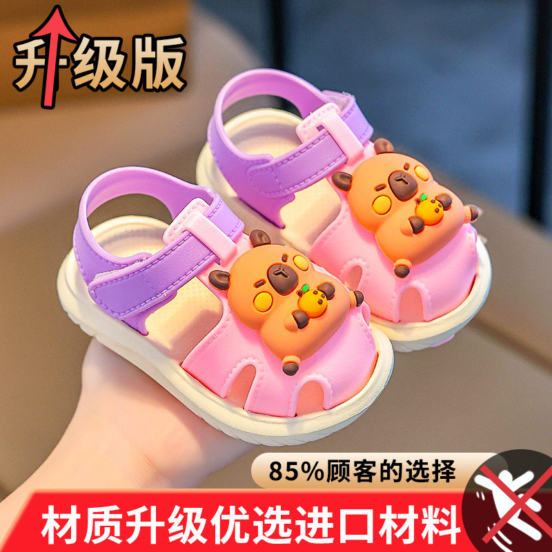 Sandalias para bebés varones de verano nuevos zapatos de playa transpirables de moda de dedos abiertos zapatos de bebé suaves antideslizantes zapatos EVA para niños pequeños