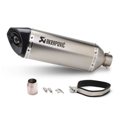 570mm/470mm universal motorcycle modified exhaust pipe large displacement exhaust pipe Yamaha Kawasaki scooter (Motorcycle exhaust pipe) - 470mm-frosted-imitation-carbon-head