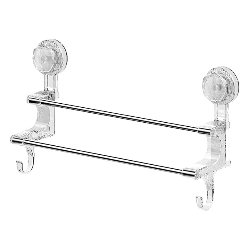 Removable Stainless Steel Suction Cup Towel Rack Bedroom Bathroom Special Non-Punch Storage Rack Stainless Steel silver Suction Cup
