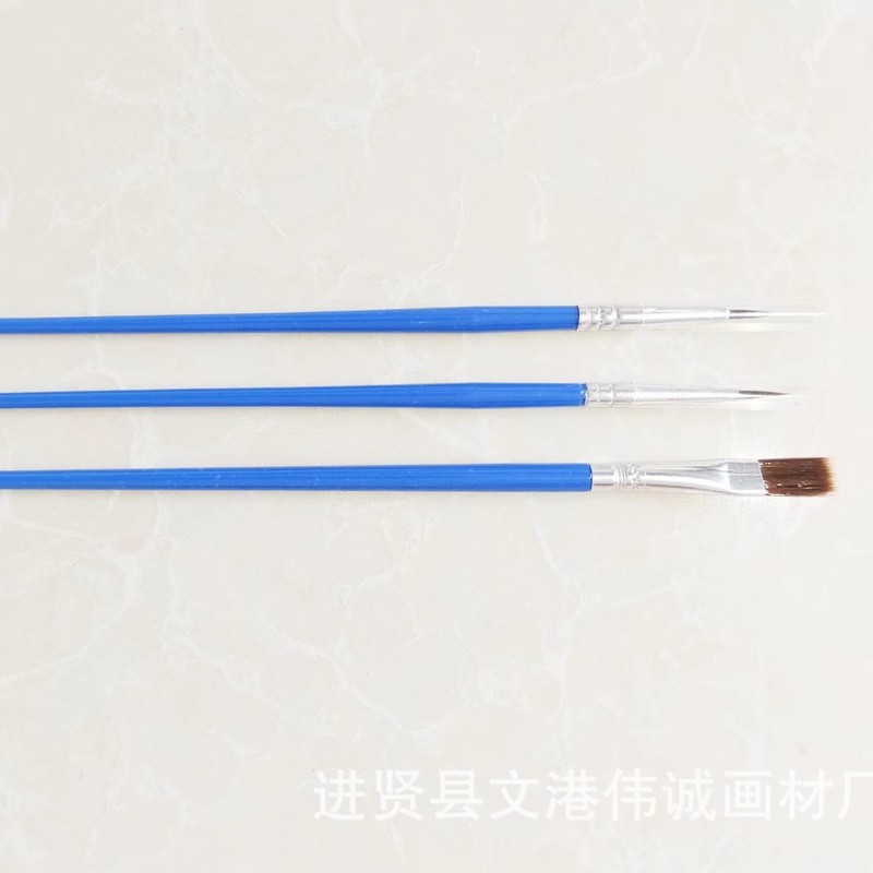 アクリル絵筆 水彩絵具 水彩ペン 油絵筆セット ナイロン毛絵筆 3本セット 金属製ハンドペイント付き|undefined