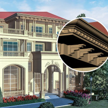 梁托模具建筑别墅梁底装饰新农村建房欧式构件牛腿线条罗马柱檐线