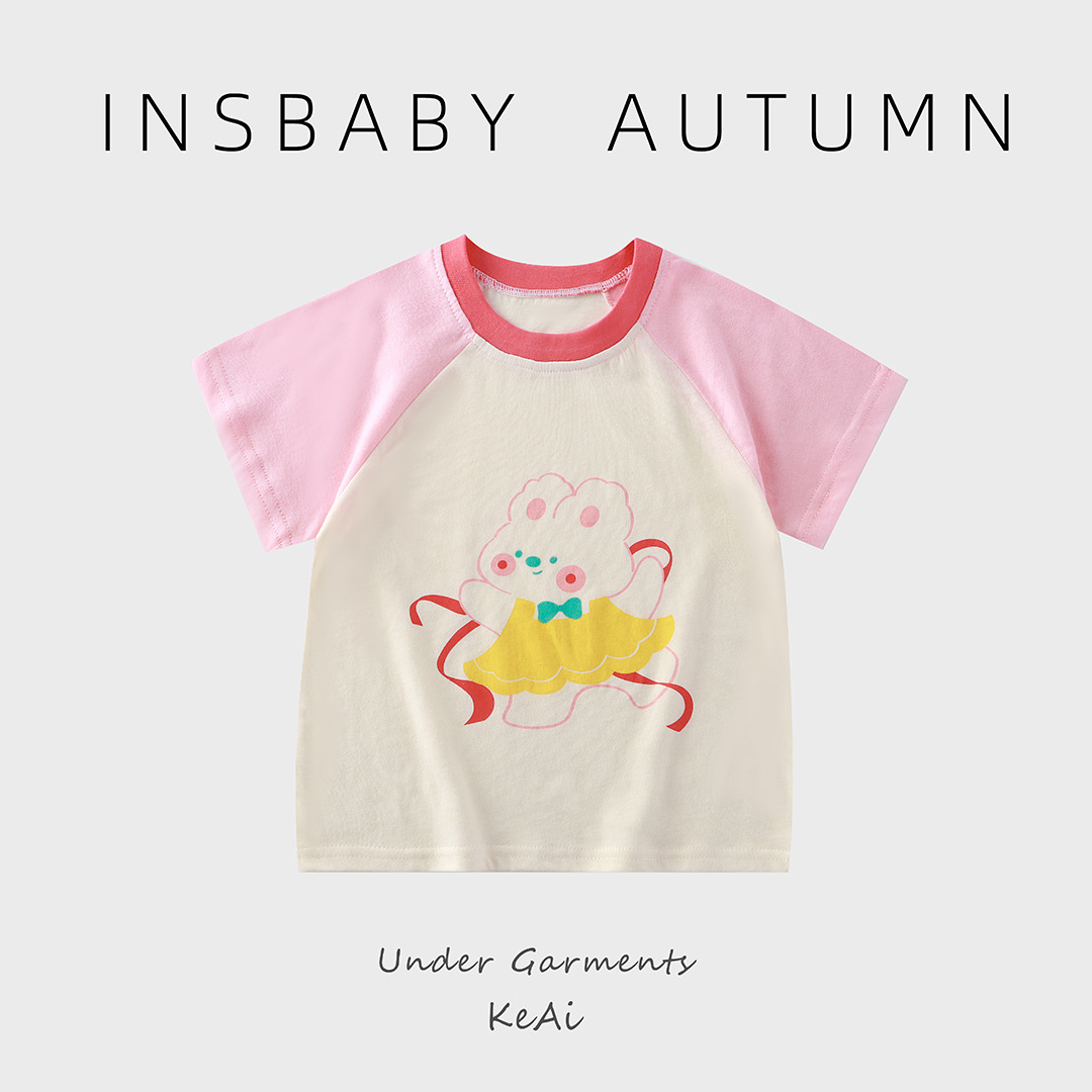 Camiseta de manga corta para niños, algodón puro, niña, verano, bebé, bebé, verano, ropa para niños