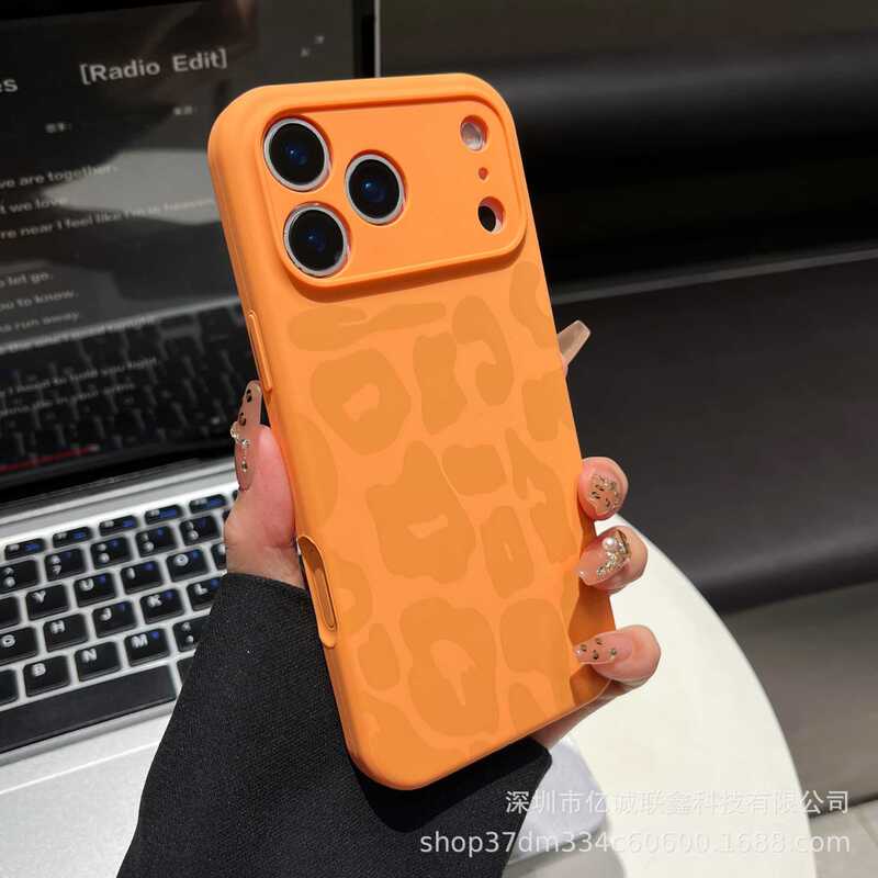 Liquid Silicone Leopard Print Case Suitable for iPhone 17 Pro Max, Apple 16, 15, and 12, with Precise Cutouts and Anti-Drop Protection