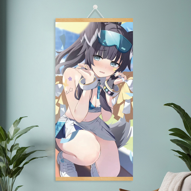 漫画コミック甘くてかわいい女の子ポスター工場ドロップシッピング無垢材スクロール吊り絵画越境電子商取引 Xiyin|undefined