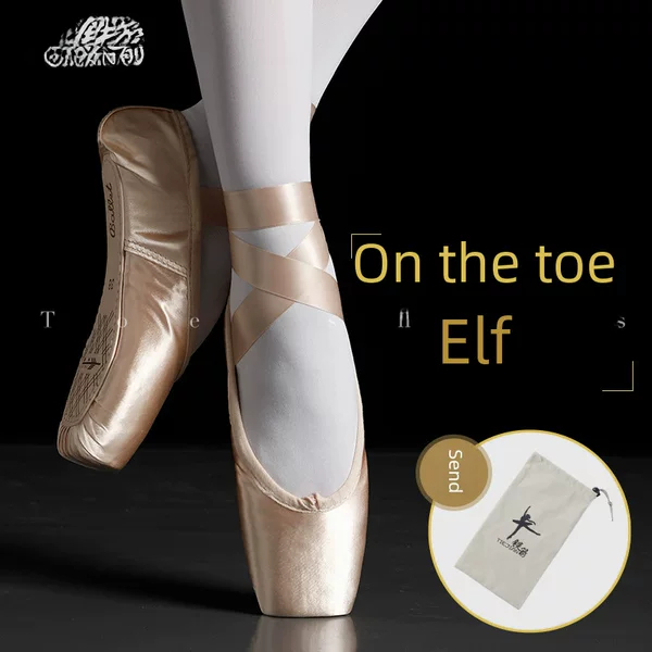 Ballet Shoes for Women, Pointe Shoes with Straps, Satin Dance Shoes, Hard-Soled Practice Shoes, Dance Shoes for Older Children, Wholesale for Export