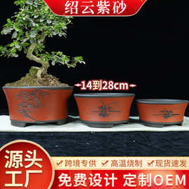 特大口径圆柱紫砂花盆特价清仓兰花盆绿松苍兰圆形大号陶瓷盆景盆
