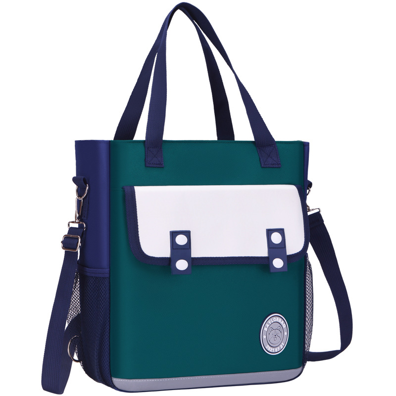 Nuevos estudiantes de primaria 1 - 3 - 6 grados paquete de lecciones de alta capacidad de la escuela secundaria un paquete de cuatro usos puede ser doble hombro bolsa de lecciones impermeable