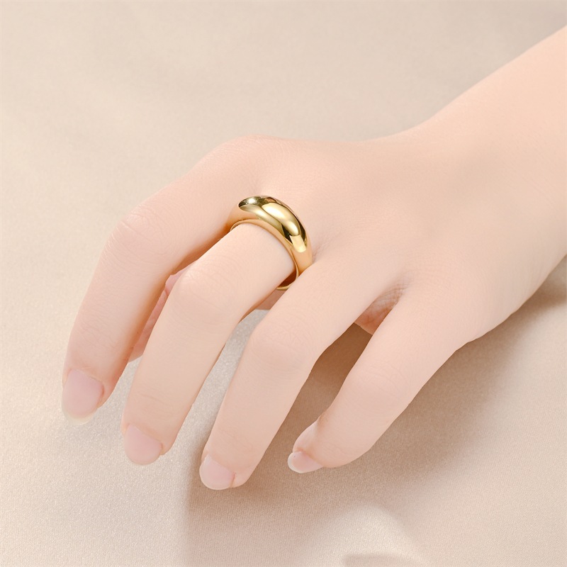 Simple Style Classic Style Solid Color Titanium Steel Polishing Plating Rings display picture 3