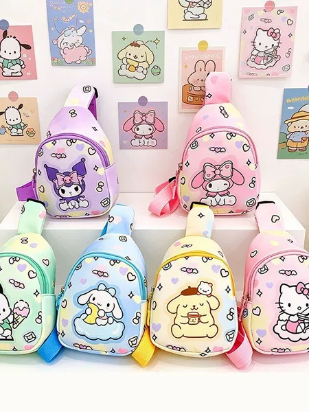 2025 Spring New Children's Bag, Ins Korean Style Summer Cartoon Chest Bag, Lightweight, Fashionable, Portable Crossbody Bag for Boys and Girls