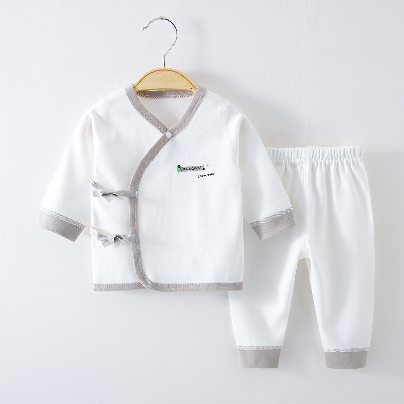 Newborn baby clothes pure cotton newborn 0 monk June split four seasons bottoming baby autumn clothes long pants suit