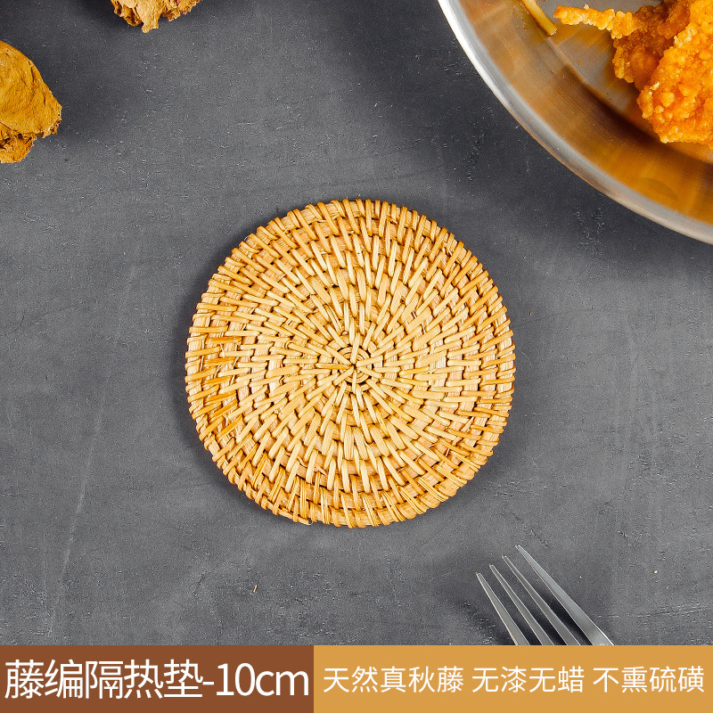 Cojín de aislamiento de caña vietnamita, almohadilla de mesa de comedor doméstica resistente a altas temperaturas, almohadilla de mesa china, almohadilla de taza de té, almohadilla de platos de comedor