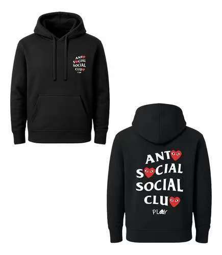 Anti Social Social Club Comme des Garçons Play Hoodie Black