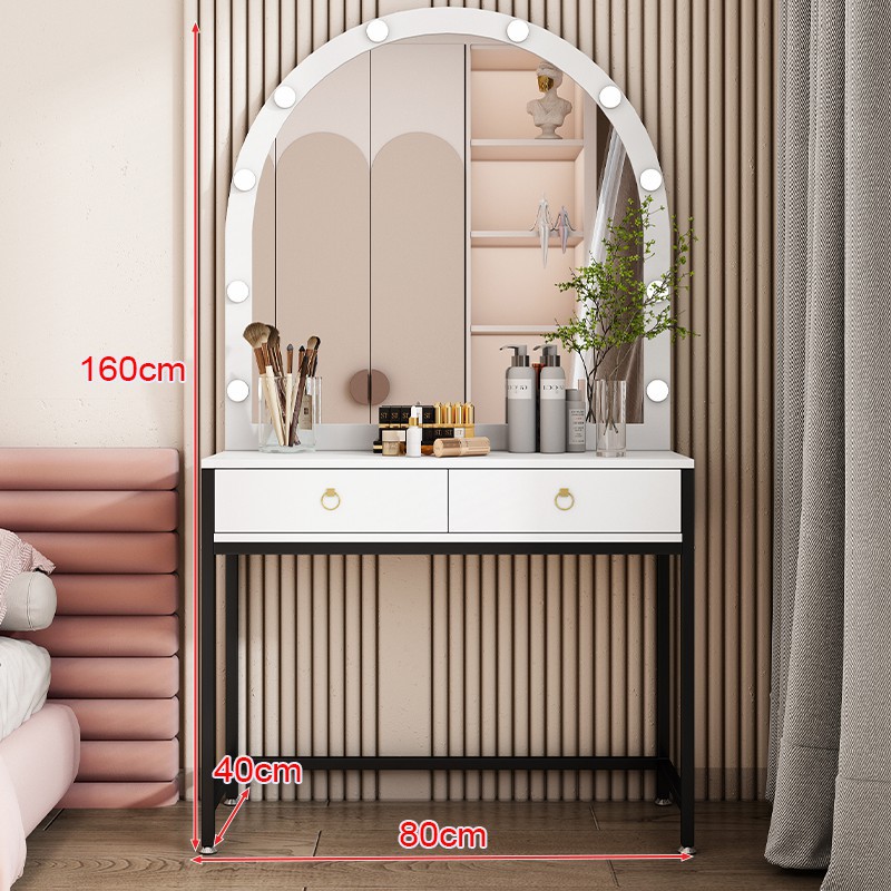 [검은색 프레임 + 화이트보드] 가로 80cm, 가로 40cm, 높이 160cm (조명포함)